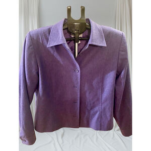 Pendleton Vintage Women's 100% Virgin Wool Blazer Jacket 14P Petite Purple